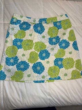 EP PRO Golf Skort Skirt Floral Blue Green Size 12